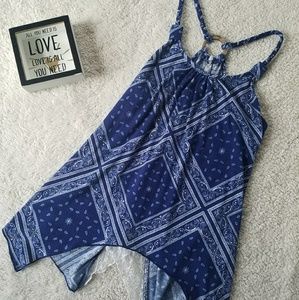 Bandana Design blue tank top